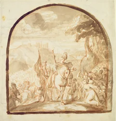 Claudius Civilis Leaving the Women and Children to go and Fight at Xanten